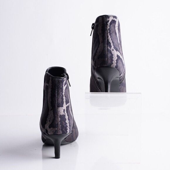 Vaneli Womens Taima Ankle Booties Boots Black Gray Velvet Snake Print Sz 6 New - Picture 6 of 9